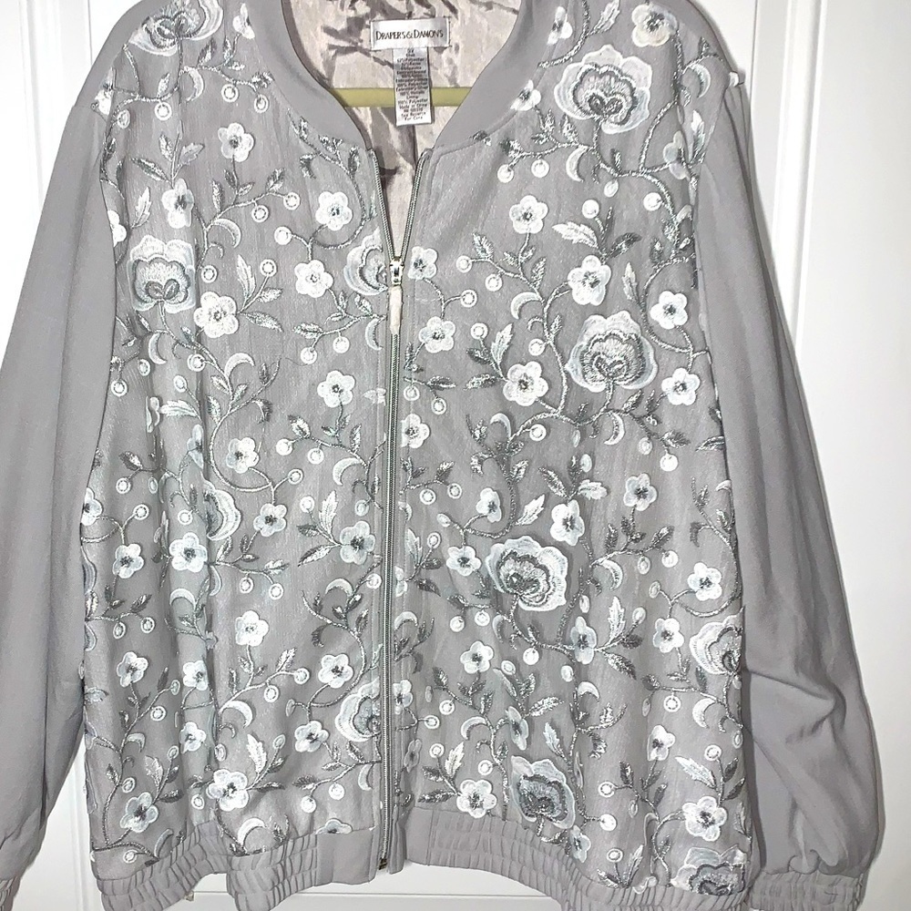 DRAPER’S & DAMON’S Floral Embroidered Bomber Jacket - Picture 4 of 7